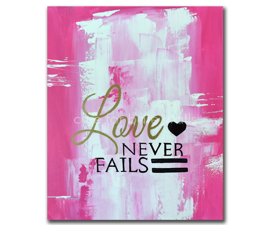 LOVE NEVER FAILS- Handcrafted Art